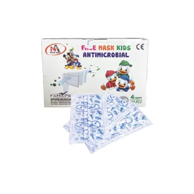 Khẩu Trang Y Tế 4 Lớp Trẻ Em Nam Anh Hộp 50 Cái